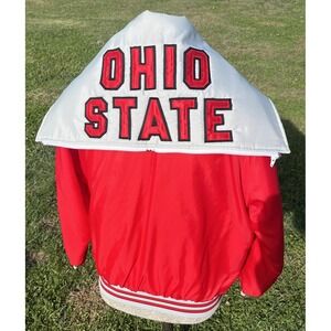 Vintage Ohio State Buckeyes Jacket‎ Mens Red Gray Made USA NCAA Football 90s